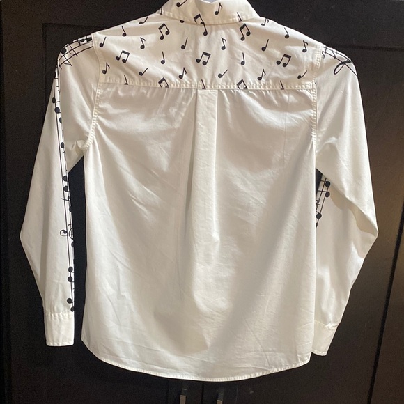 Stella McCartney Kids Piano Musical Note White Boys Dress Shirt size 10 - Picture 11 of 14